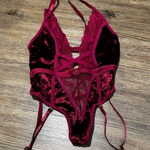 Fashion Nova Velvet Lace Teddy Lingerie